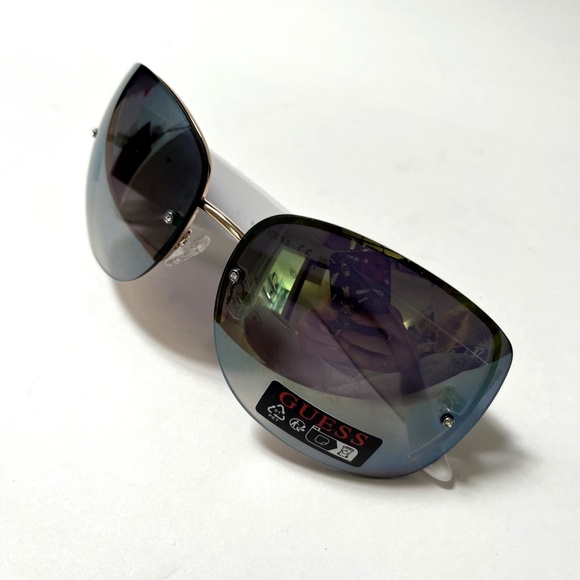 New Original GUESS Wrap Around Sunglasses GO00034 Acetate Embossed White - Picture 6 of 6